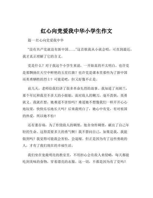 红心向党爱我中华小学生作文