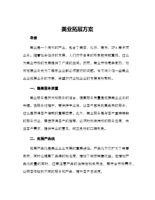 美业拓展方案