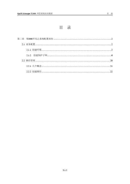 T2000V1R1B10 操作之业务配置篇