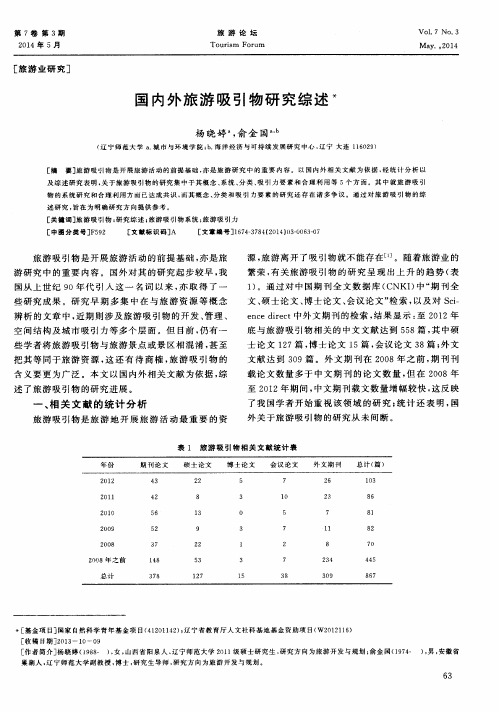 国内外旅游吸引物研究综述