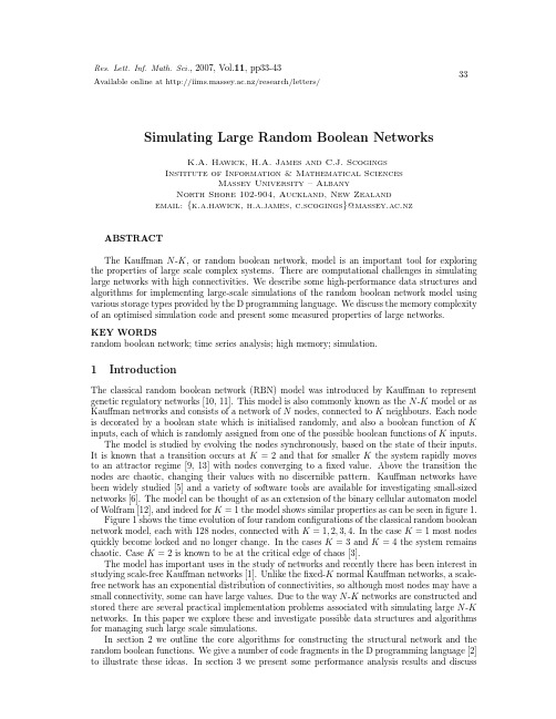 ABSTRACT Simulating Large Random Boolean Networks