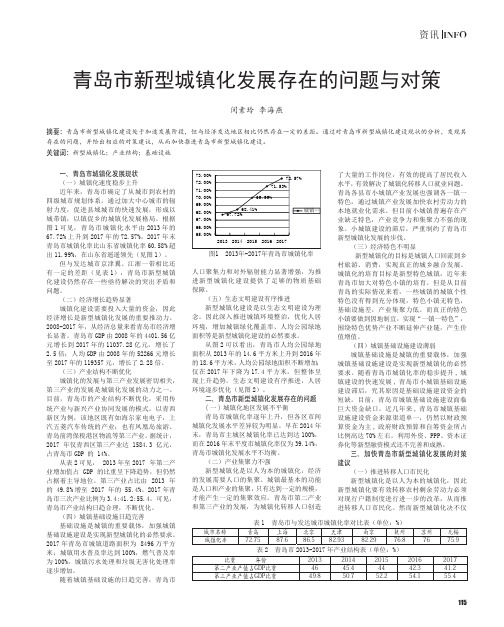 青岛市新型城镇化发展存在的问题与对策