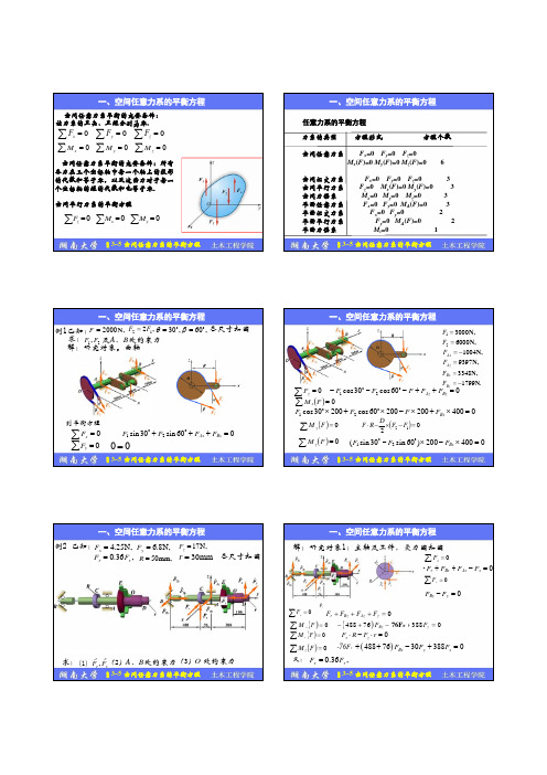 空间任意力系平衡