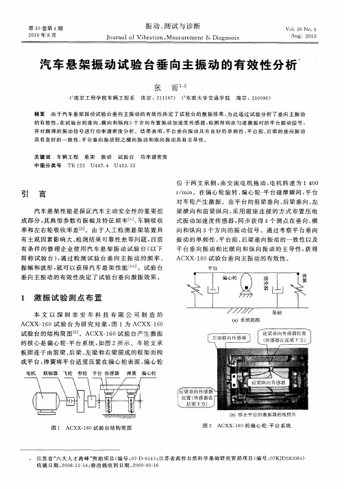 汽车悬架振动试验台垂向主振动的有效性分析