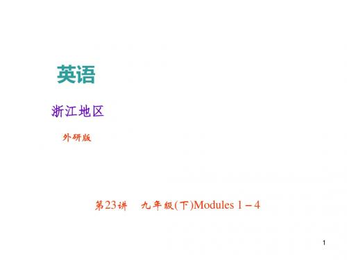 2018年中考英语(外研版浙江地区)总复习课件+考点跟踪突破第23讲 九年级(下)Modules 1-4