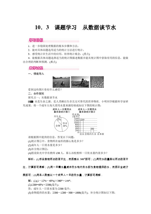 2022年人教版《课题学习从数据谈节水》公开课教案