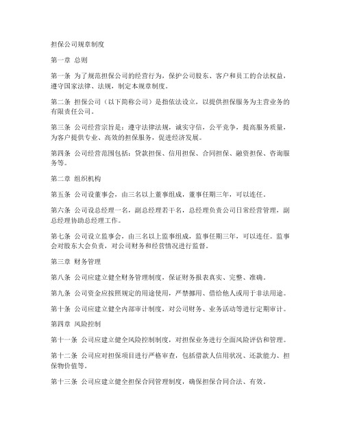 担保公司的规章制度