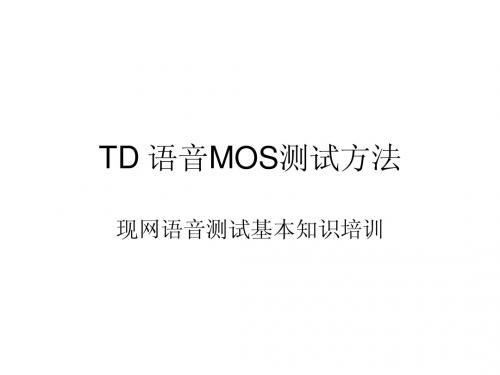 TD 语音MOS测试方法