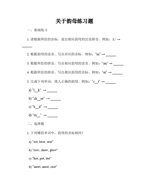 关于韵母练习题