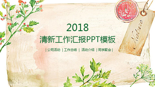 2018粉色清新工作汇报PPT模板