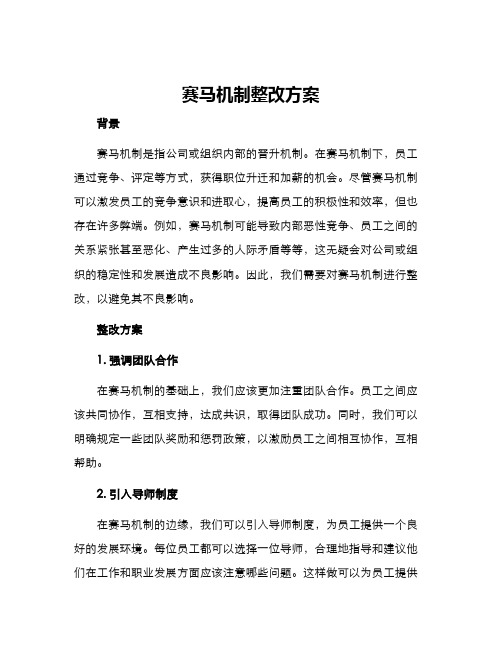 赛马机制整改方案