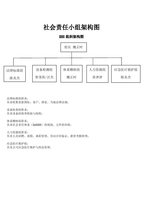 社会责任小组架构图