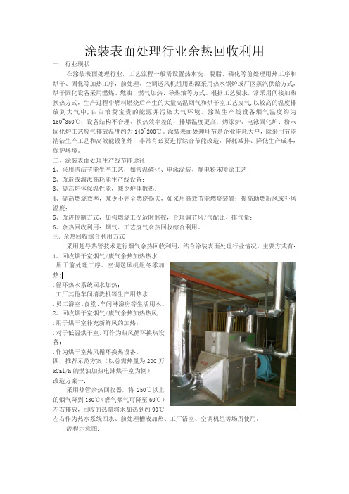 涂装表面处理行业余热回收利用