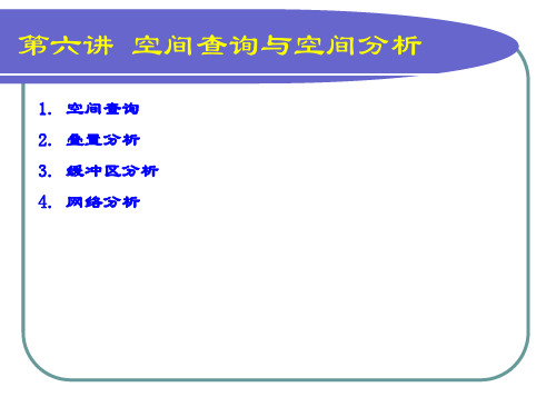 第六讲 空间查询与空间分析