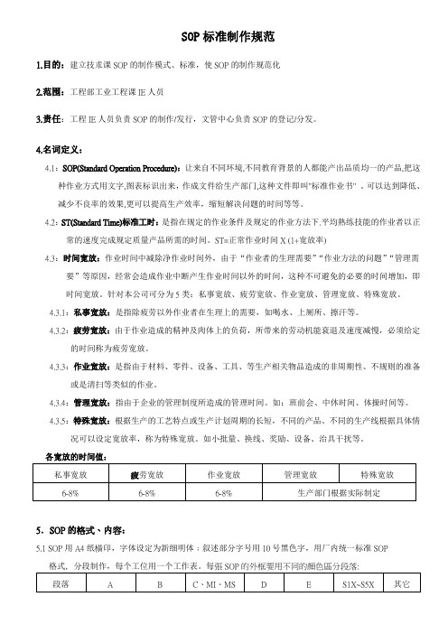 SOP标准制作规范(电子电器作业指导)