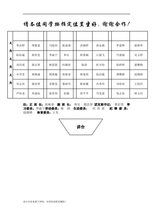 班级座位表人