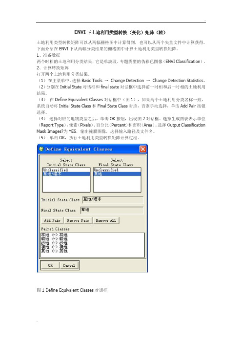 ENVI下土地利用类型转换(变化)矩阵(转)