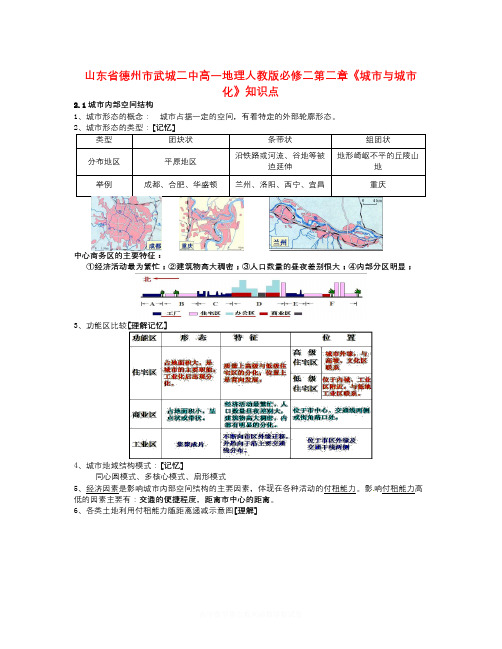 【精选】人教版高中地理必修2第二章《城市与城市化》word知识点总结-地理知识点总结