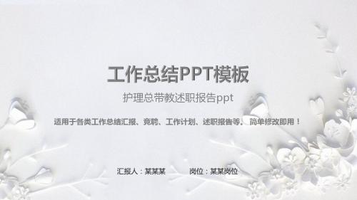 拿来即用PPT-护理总带教述职报告ppt