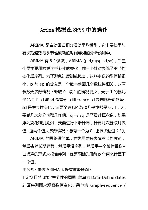 Arima模型在SPSS中的操作