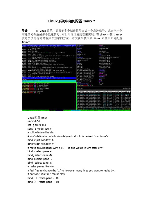 Linux系统中如何配置Tmux？