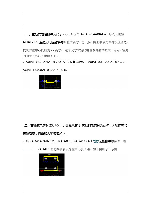 关于PCB封装尺寸标准封装