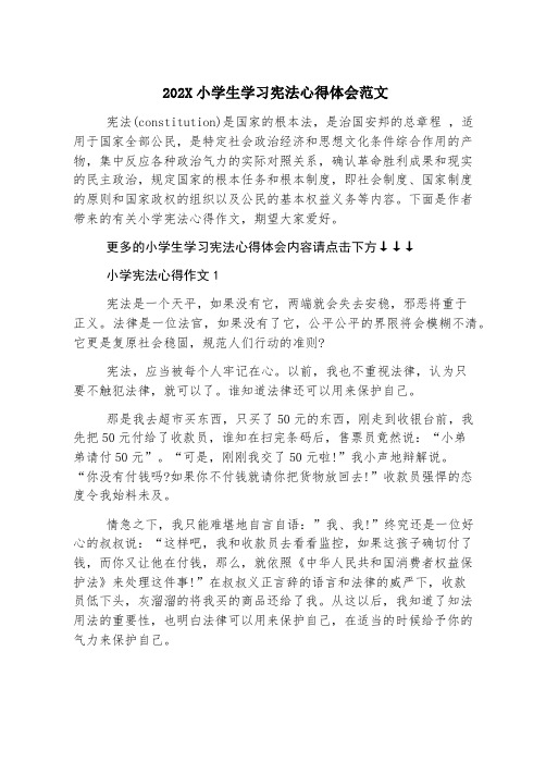 2023小学生学习宪法心得体会范文