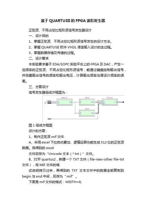 基于QUARTUSII的FPGA波形发生器