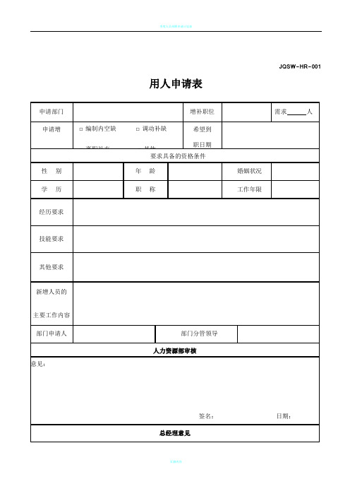 HR常用30个表格