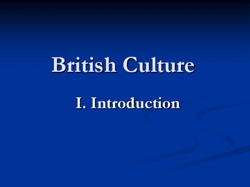 英国社会与文化I. Introduction