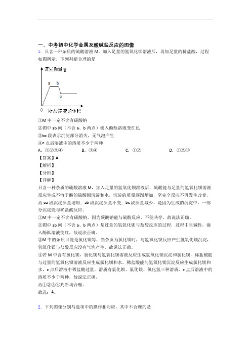 中考化学压轴题之金属及酸碱盐反应的图像(中考题型整理,突破提升)附答案解析