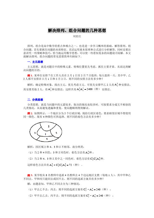 解决排列、组合问题的几种思想