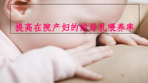 提高在院产妇的纯母乳喂养率PDCAppt课件