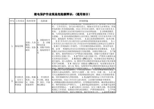 继电保护调试危险源分析