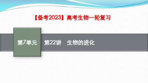 【备考2023】高考生物一轮复习：第22讲 生物的进化(共71张PPT)