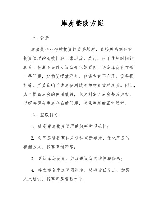 库房整改方案