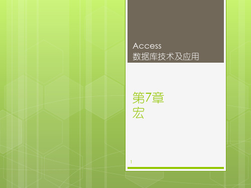 Access数据库技术及应用(2010版)第7章-宏