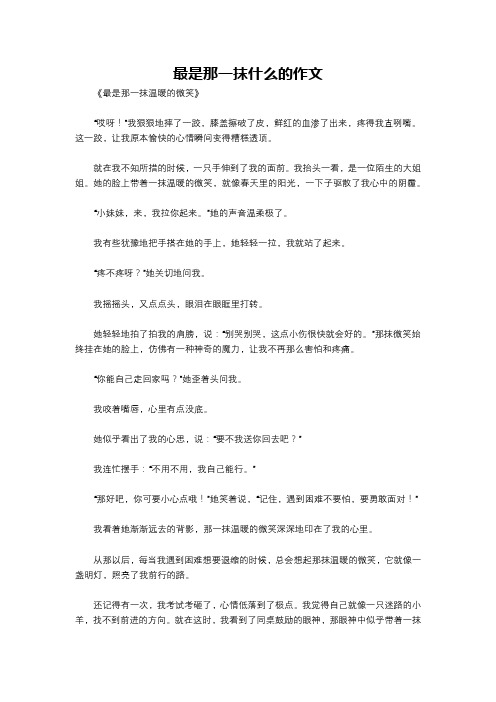 最是那一抹什么的作文