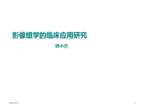 影像组学的临床应用研究ppt课件