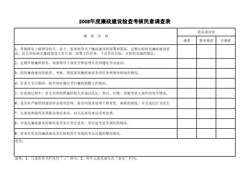 廉政建设民意调查表