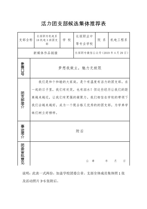 18机电3班活力团支部候选集体推荐表 (1)