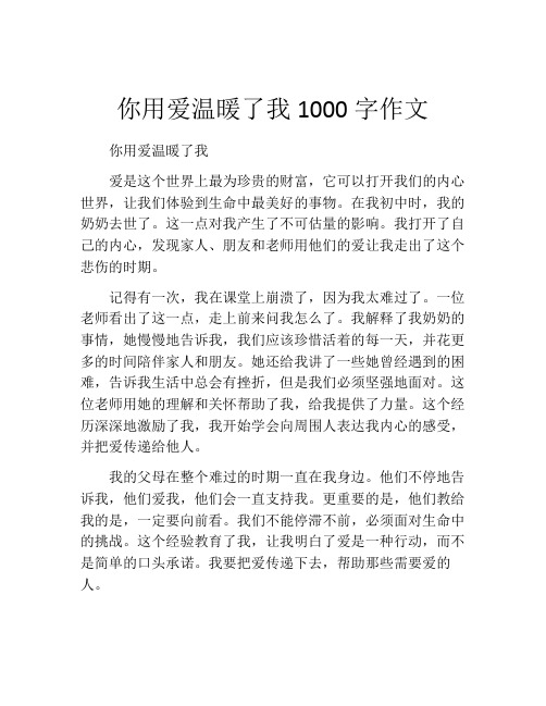 你用爱温暖了我1000字作文