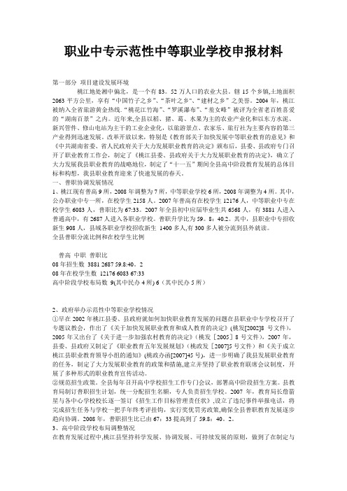 职业中专示范性中等职业学校申报材料