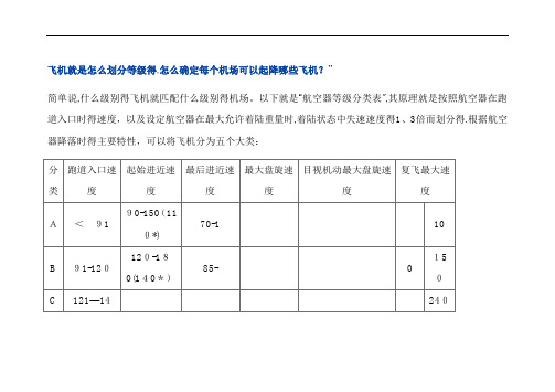 航空器等级分类