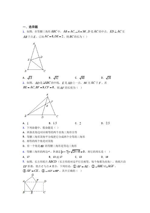 成都市树德实验中学(西区)八年级数学上册第十三章《轴对称》经典测试卷(答案解析)