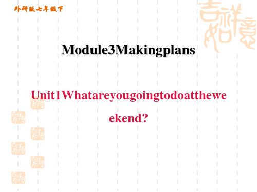 外研版七年级下册英语Module 3 Making plans 习题课件 Unit 1 What a