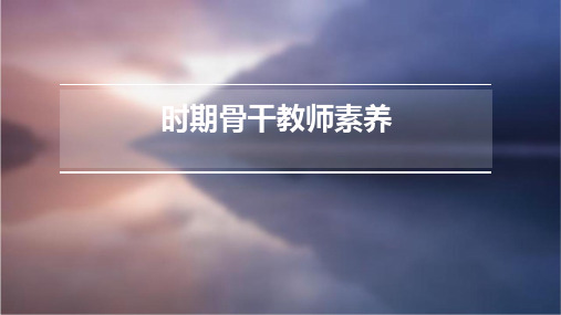 时期骨干教师素养