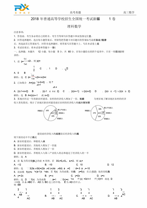 2018年全国高考新课标1卷理科数学试题(解析版)