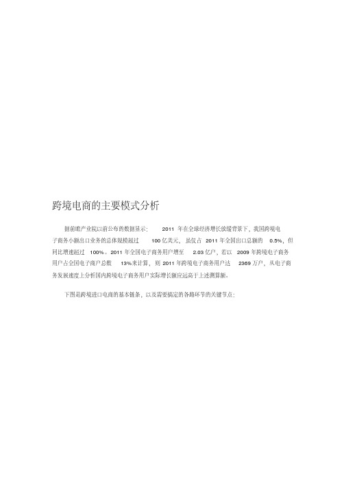 跨境电商的主要运营-模式分析