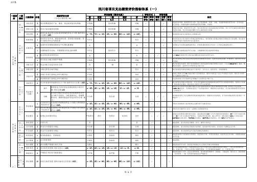 项目支出绩效评价指标体系